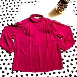 CHAUS 80's Vintage Secretary Blouse Sz 38 18-20